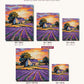 Lavender Rows and Stone Farmhouse canvas sizes from 12 x 12 to 23.5 x 23.5 inches