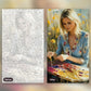 Lily the Painter paint by numbers kit, before and after