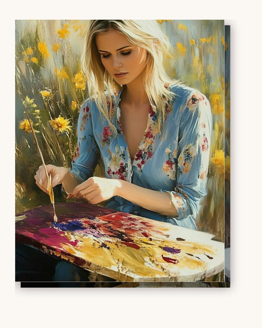 Lily the Painter paint by numbers kit on stretched canvas