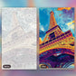 Lively Paris paint by numbers kit, before and after