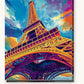 Lively Paris paint by numbers kit on stretched canvas