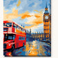 London at Dusk paint by numbers kit on stretched canvas