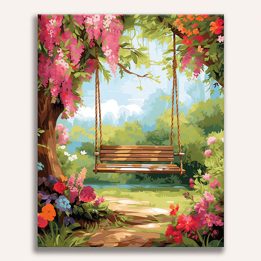 Lonely Forest Bench Painting by Numbers Kit