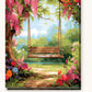 Lonely Forest Bench paint by numbers kit on stretched canvas