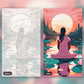 Lotus Meditation paint by numbers kit, before and after