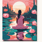 Lotus Meditation paint by numbers kit on stretched canvas