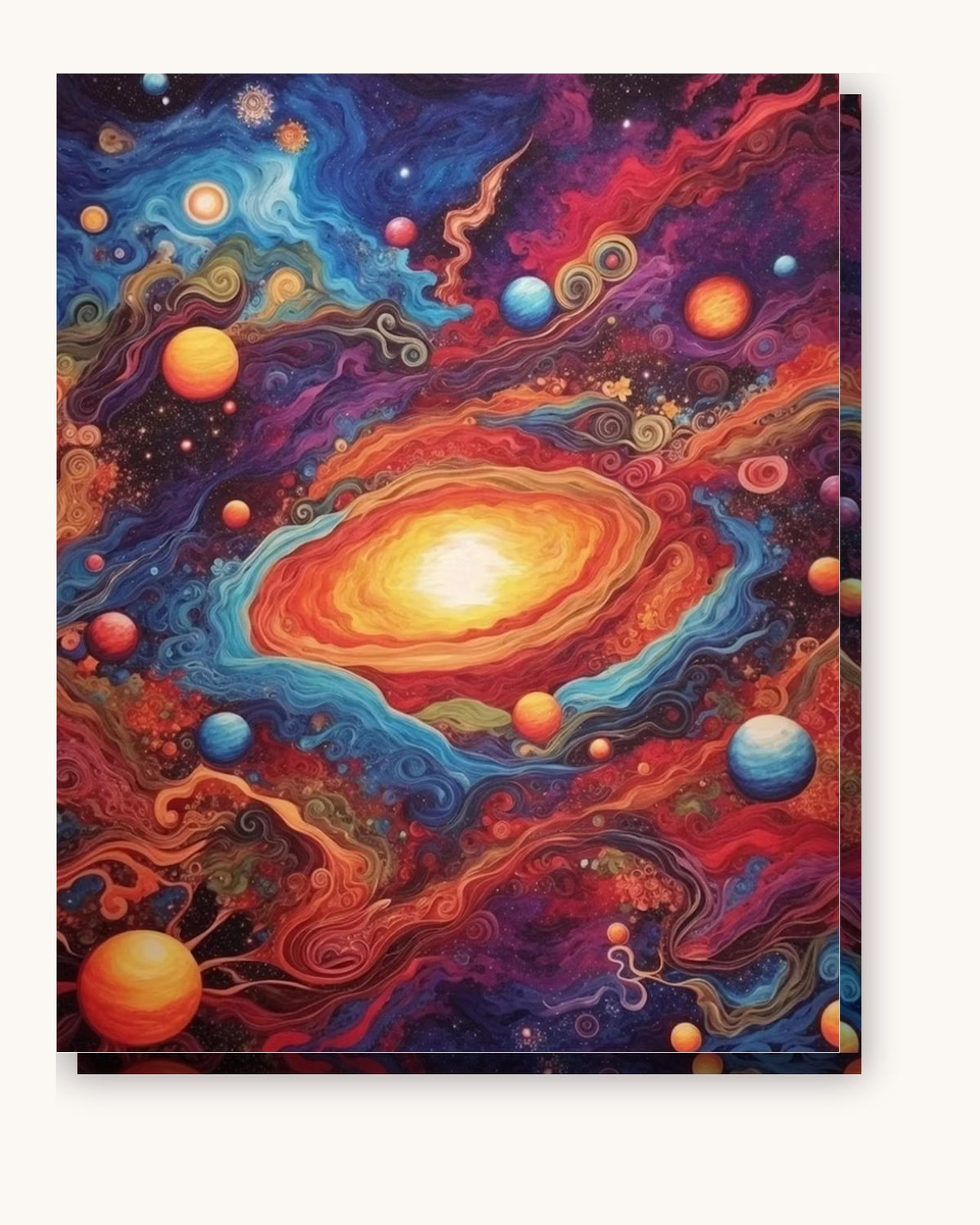 Luminous Cosmic Wash paint by numbers kit on stretched canvas