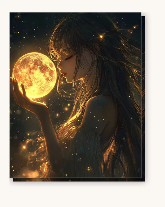 Lunar Princess paint by numbers kit on stretched canvas
