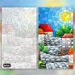 Fairytale Town paint by numbers kit, before and after