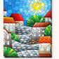 Fairytale Town paint by numbers kit on stretched canvas