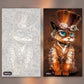 Magical Cat paint by numbers kit, before and after