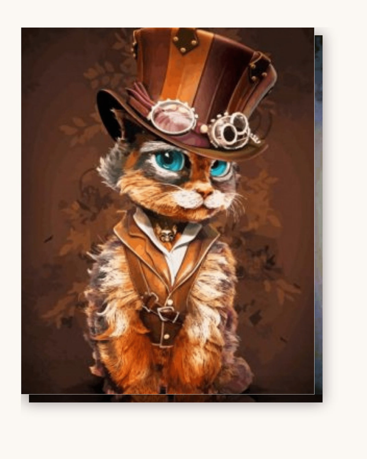 Magical Cat paint by numbers kit on stretched canvas