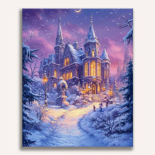 Magical Winter Castle - Paint by Numbers