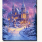 Magical Winter Castle paint by numbers kit on stretched canvas