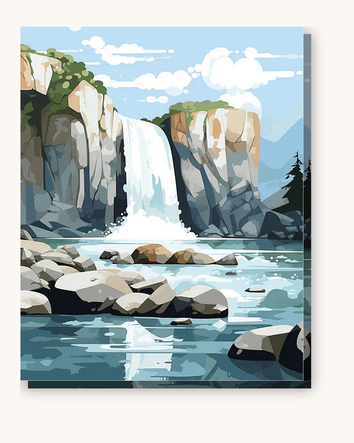 Magnificent Fall paint by numbers kit on stretched canvas