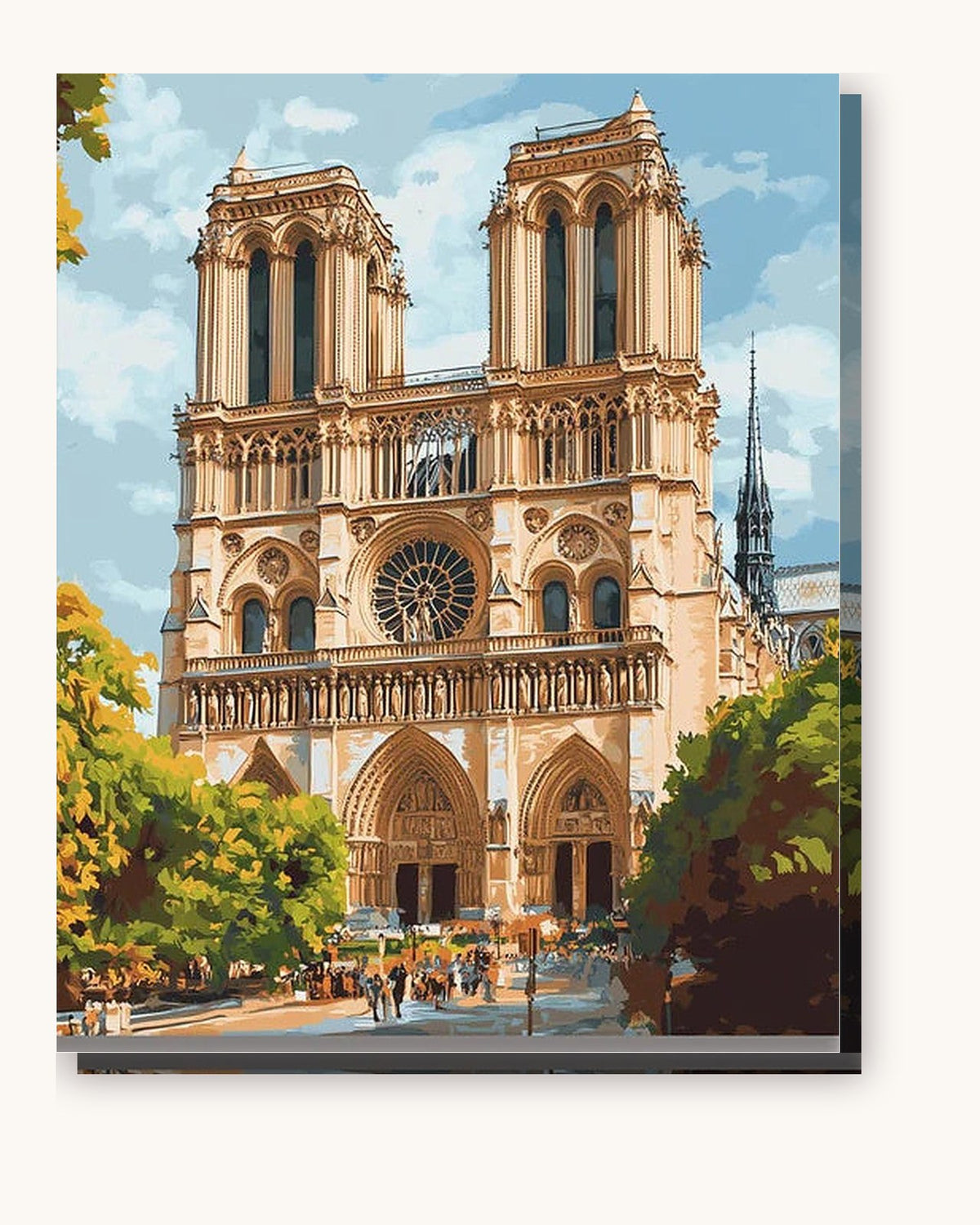 Magnificent Notre Dame paint by numbers kit on stretched canvas