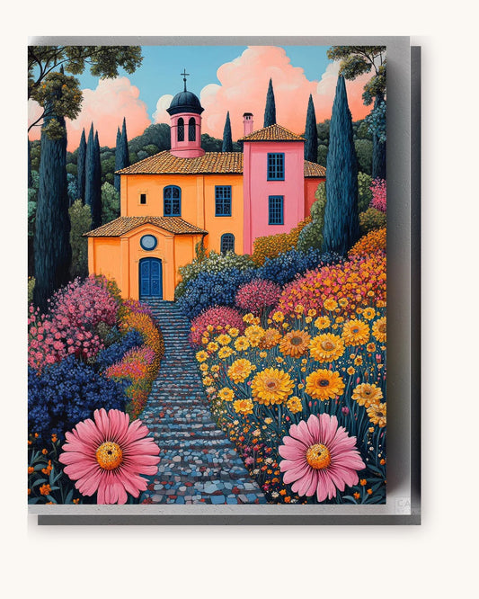 Château in Provence paint by numbers kit on stretched canvas