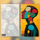 Man's Head paint by numbers kit, before and after