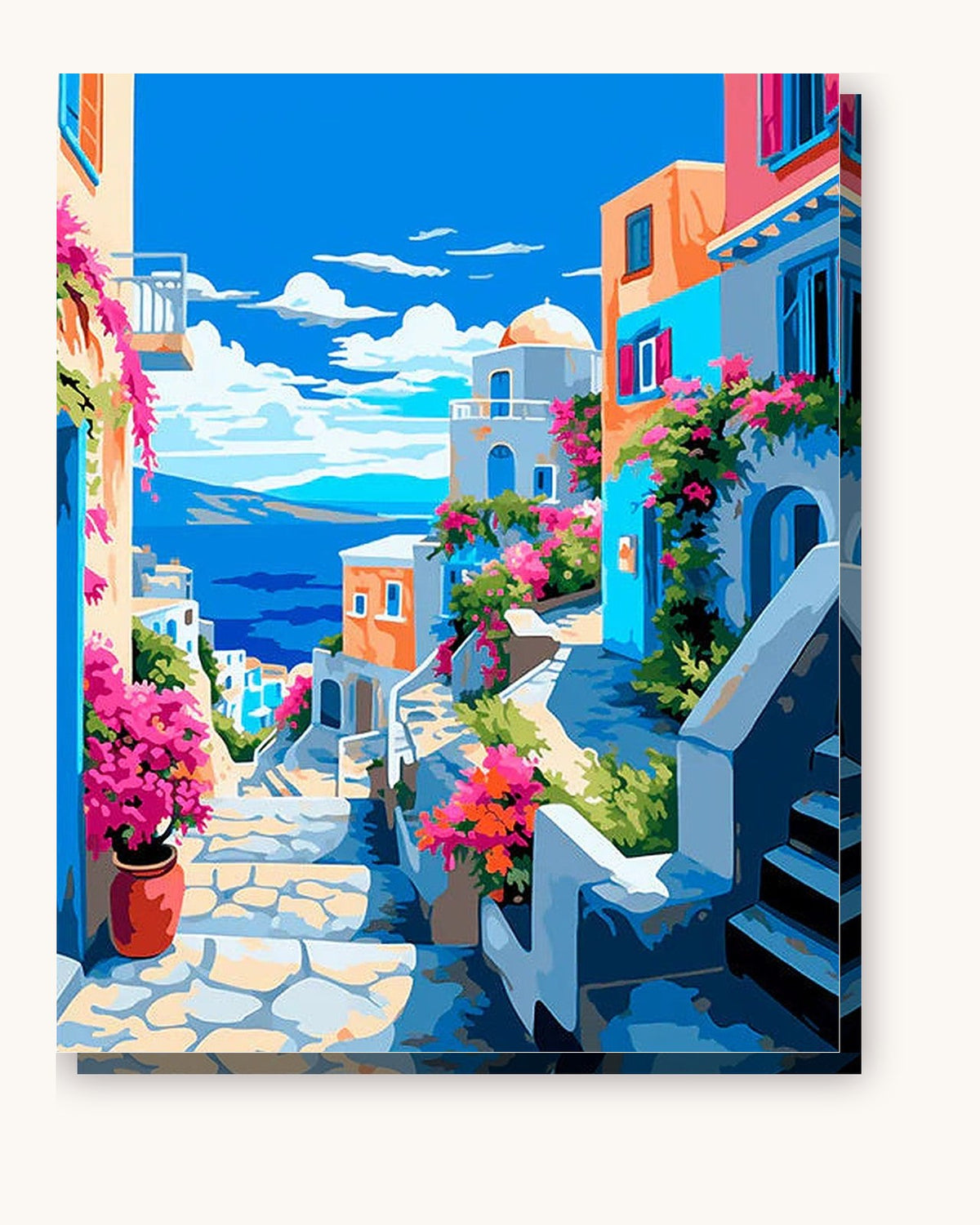 Mediterranean Paradise paint by numbers kit on stretched canvas