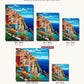 Mediterranean Cliffside canvas sizes from 12 x 12 to 23.5 x 23.5 inches