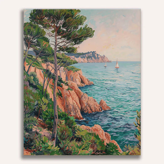 Sunlit Mediterranean Coast Art Painting Kit
