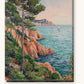 Sunlit Mediterranean Coast paint by numbers kit on stretched canvas