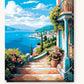 Mediterranean Vistas paint by numbers kit on stretched canvas