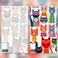 Meow Collection paint by numbers kit, before and after
