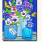 Butterflies And Pansies paint by numbers kit on stretched canvas