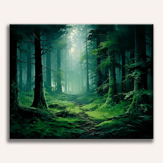 Misty Forest Painting by Numbers Premium Kit