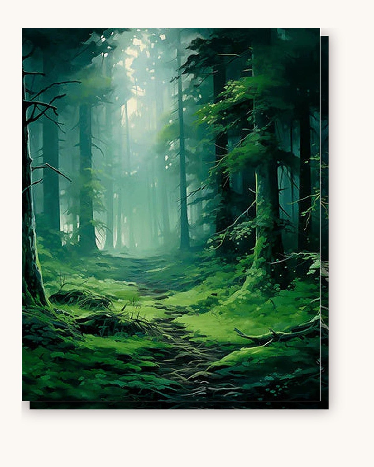 Misty Forest paint by numbers kit on stretched canvas