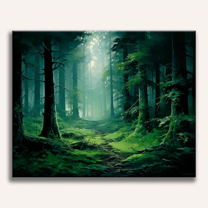 Misty Forest Painting by Numbers Premium Kit