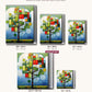 Modernist Green Tree canvas sizes from 12 x 12 to 23.5 x 23.5 inches