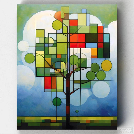 Modernist Green Tree - Premium Art Collection