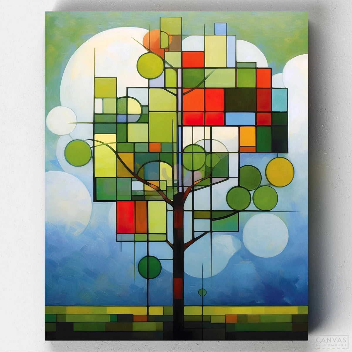 Modernist Green Tree - Premium Art Collection