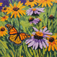 monarch butterflies on purple coneflowers and yellow wildflowers paint by numbers kit