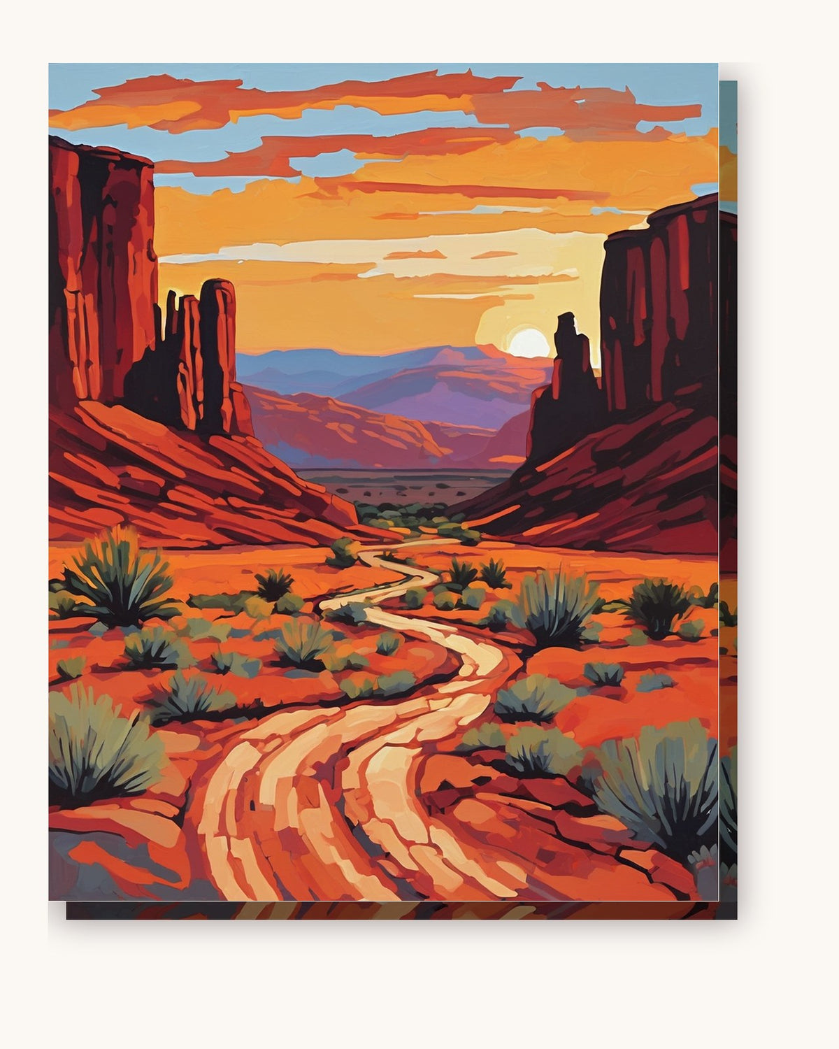 Monument Valley Buttes at Sunset paint by numbers kit on stretched canvas