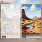 Canyonland Monoliths paint by numbers kit, before and after