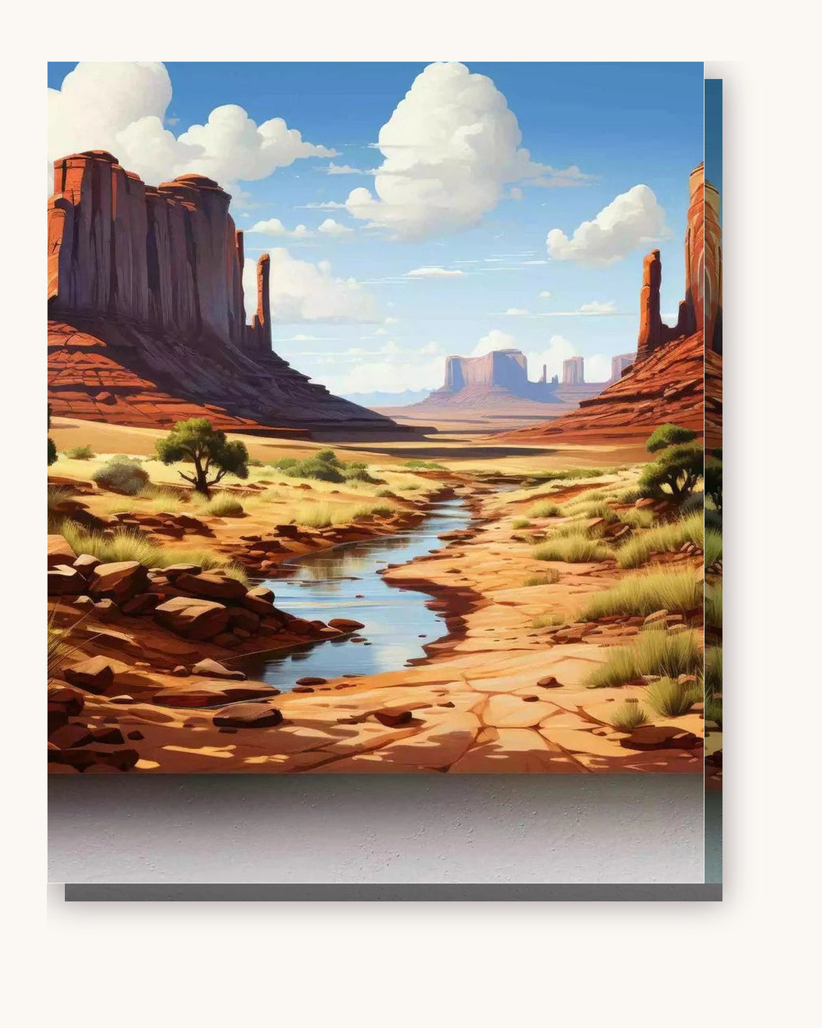 Canyonland Monoliths paint by numbers kit on stretched canvas