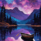 Moonlit Lake and Galaxy paint by numbers kit, Milky Way reflected in a lake