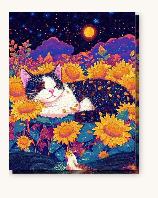 Moonlit Meadows paint by numbers kit on stretched canvas