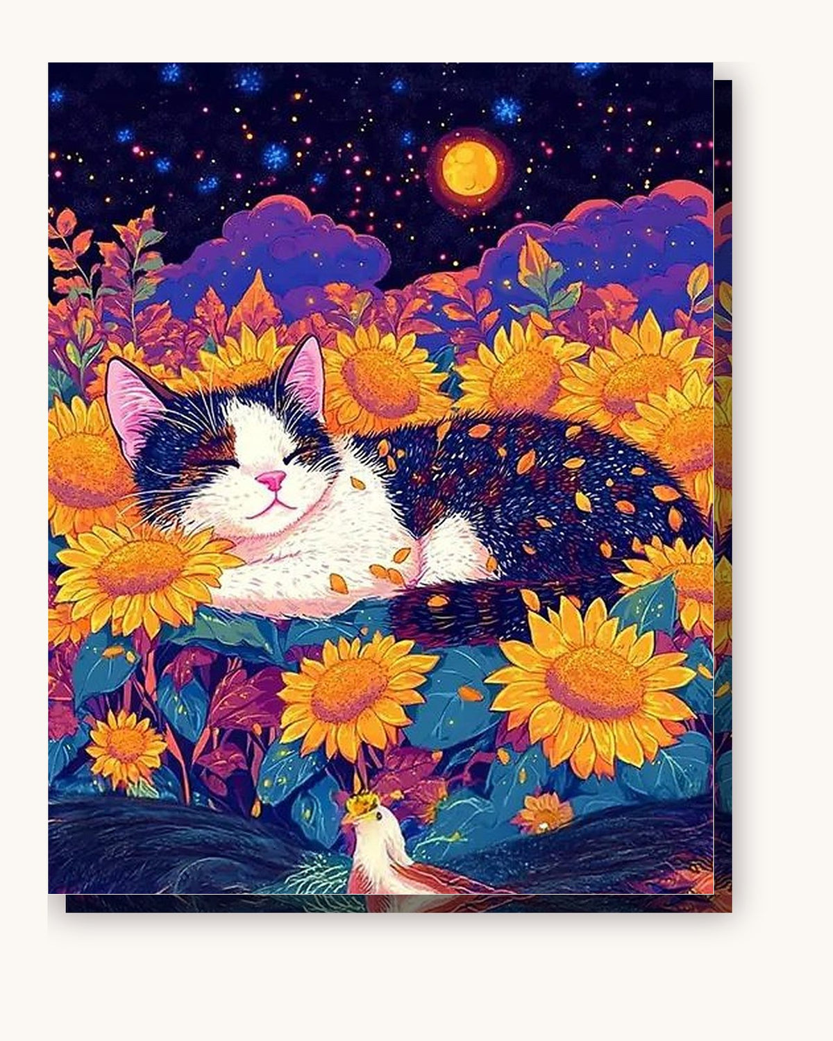 Moonlit Meadows paint by numbers kit on stretched canvas
