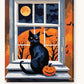 Moonlit Window Cat paint by numbers kit on stretched canvas