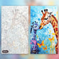 Mosaic Safari paint by numbers kit, before and after