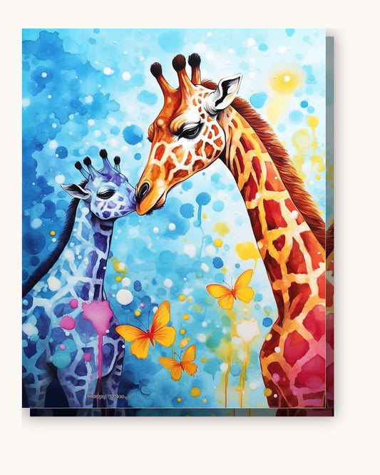Mosaic Safari paint by numbers kit on stretched canvas