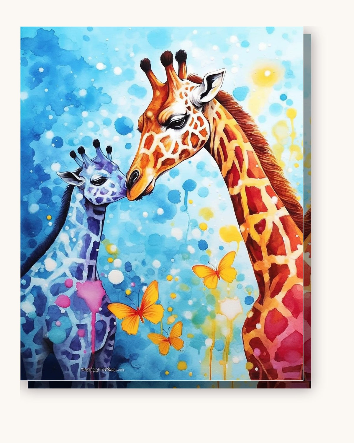 Mosaic Safari paint by numbers kit on stretched canvas