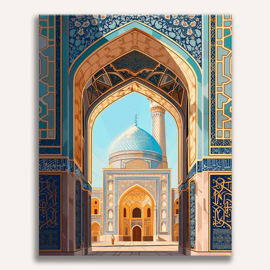 Majestic Mosque Painting by Numbers Premium Kit