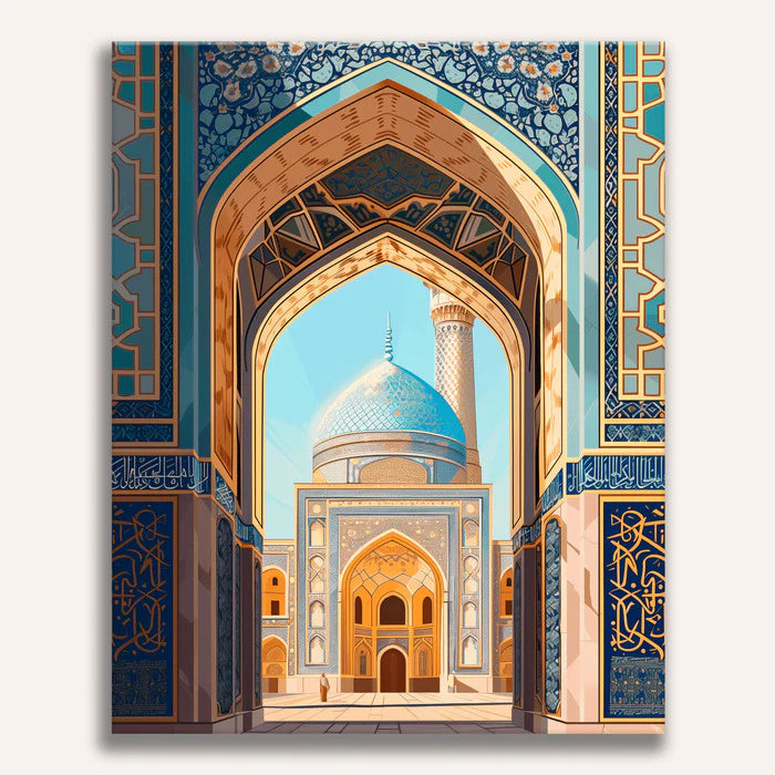 Majestic Mosque Painting by Numbers Premium Kit