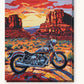 Motorcycle in Red Rock Country paint by numbers kit on stretched canvas