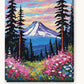 Mount Rainier Wildflower Meadow paint by numbers kit on stretched canvas